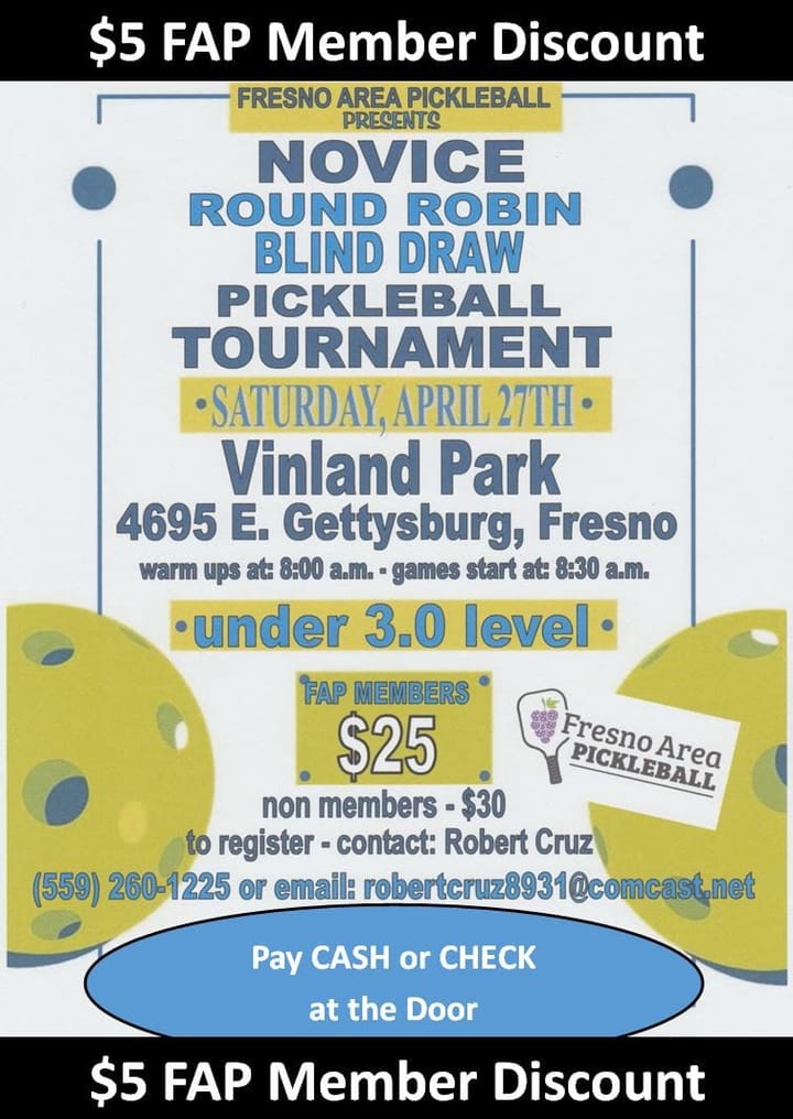 $5 Off Novice Tournament on 4/27